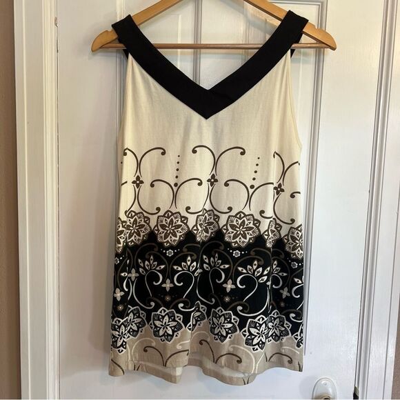 Sonoma Black and Cream Floral Blouse - Picture 2 of 4